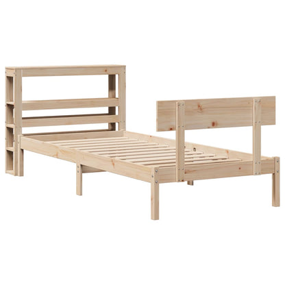 Bed Frame without Mattress 90x200 cm Solid Wood Pine