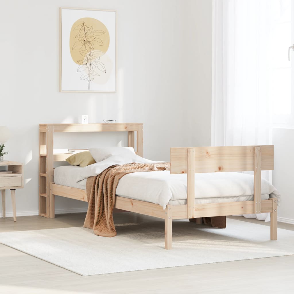 Bed Frame without Mattress 90x200 cm Solid Wood Pine