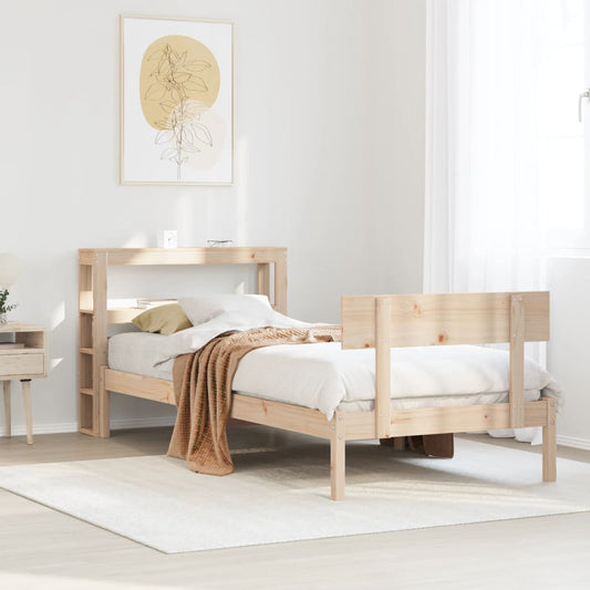 Bed Frame without Mattress 90x200 cm Solid Wood Pine