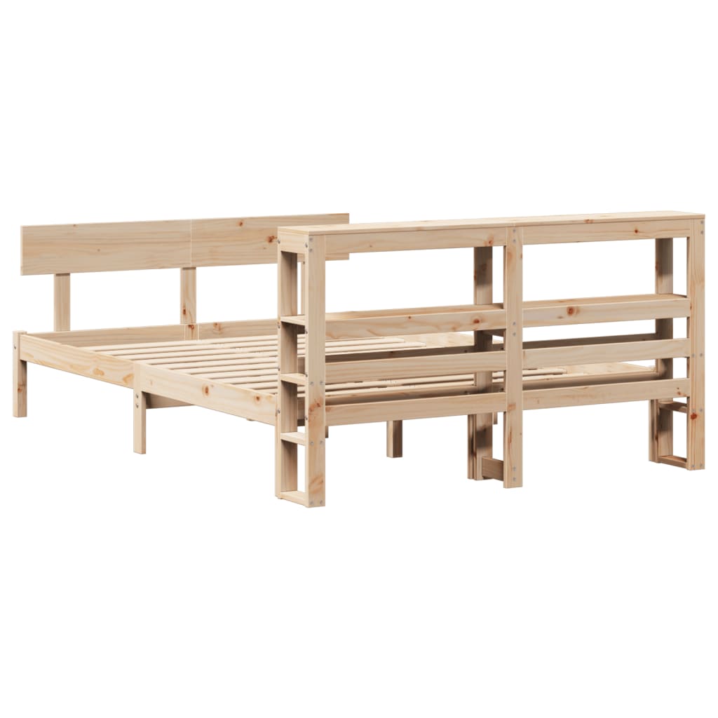 Bed Frame without Mattress 120x200 cm Solid Wood Pine