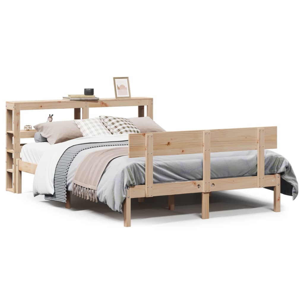 Bed Frame without Mattress 140x200 cm Solid Wood Pine