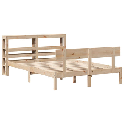 Bed Frame without Mattress 140x200 cm Solid Wood Pine