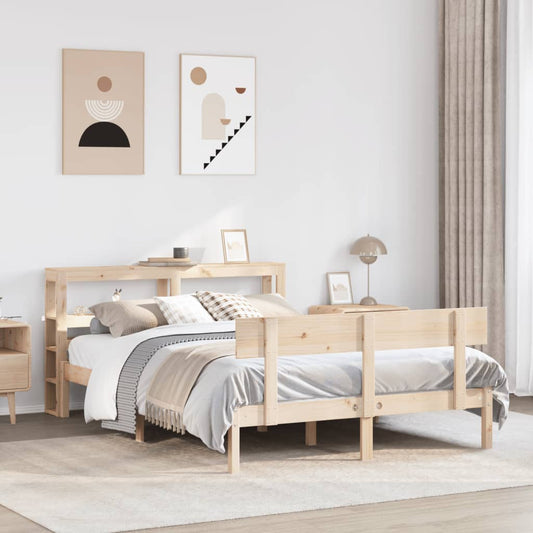 Bed Frame without Mattress 140x200 cm Solid Wood Pine