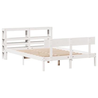 Bed Frame without Mattress White 140x200 cm Solid Wood Pine