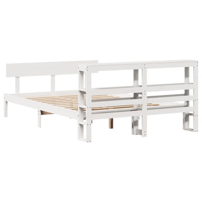 Bed Frame without Mattress White 140x200 cm Solid Wood Pine