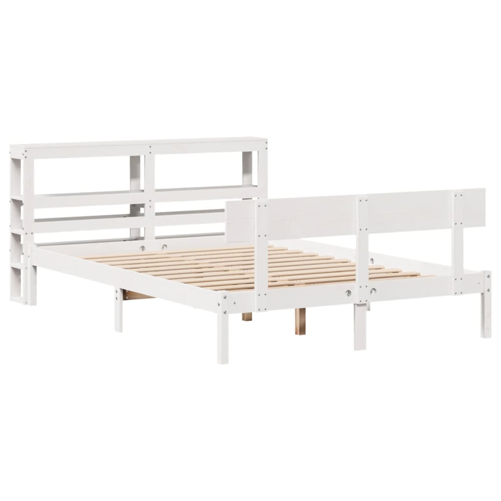Bed Frame without Mattress White 160x200 cm Solid Wood Pine