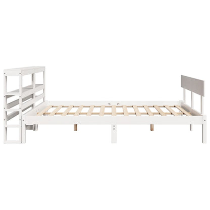 Bed Frame without Mattress White 160x200 cm Solid Wood Pine