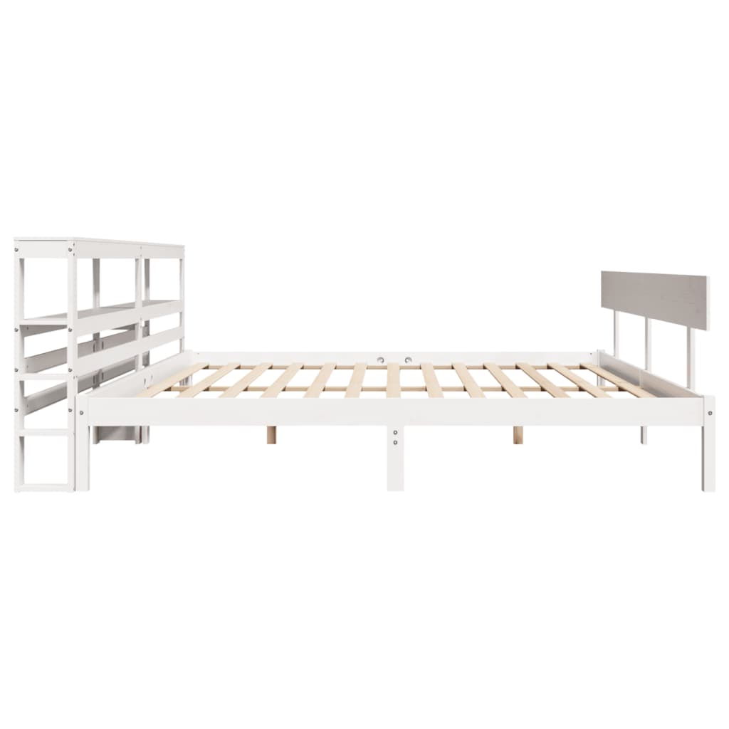 Bed Frame without Mattress White 180x200 cm Super King Solid Wood Pine