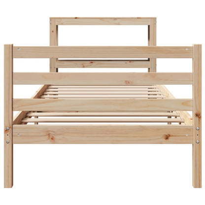 Bed Frame without Mattress 75x190 cm Small Single Solid Wood Pine