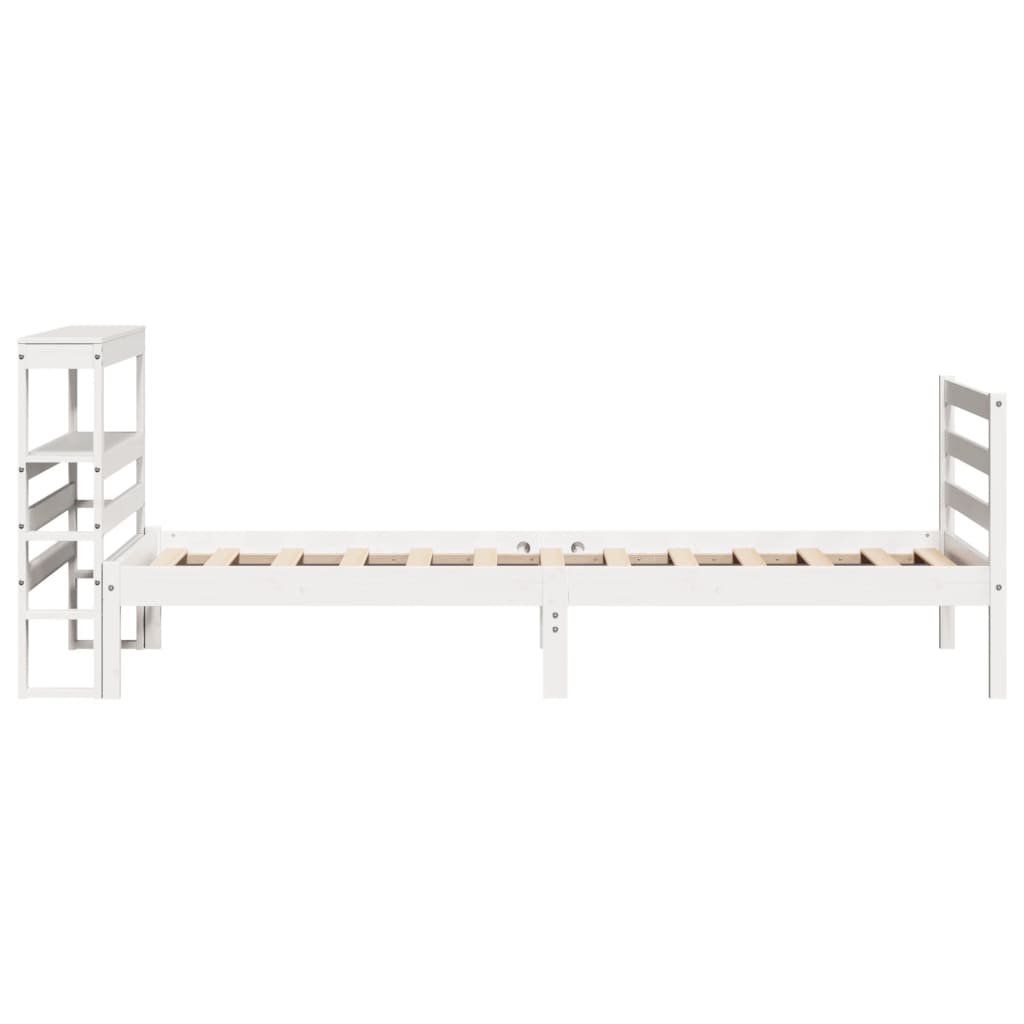 Bed Frame without Mattress White 75x190 cm Small Single Solid Wood Pine