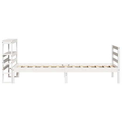 Bed Frame without Mattress White 75x190 cm Small Single Solid Wood Pine