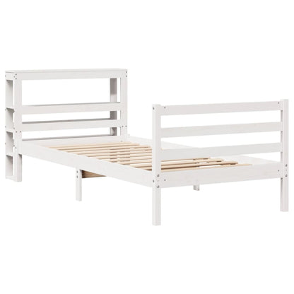Bed Frame without Mattress White 90x190 cm Single Solid Wood Pine