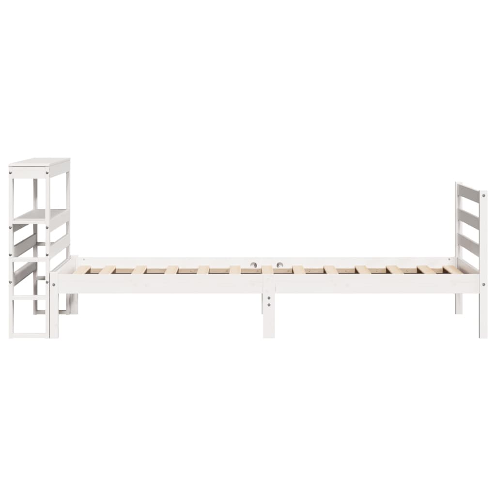 Bed Frame without Mattress White 90x190 cm Single Solid Wood Pine