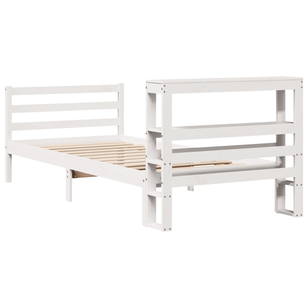 Bed Frame without Mattress White 90x190 cm Single Solid Wood Pine