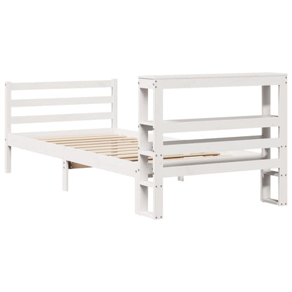 Bed Frame without Mattress White 90x190 cm Single Solid Wood Pine