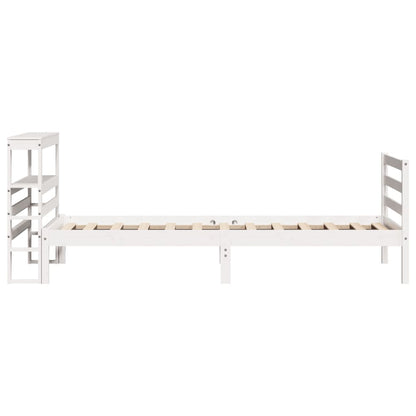 Bed Frame without Mattress White 90x200 cm Solid Wood Pine