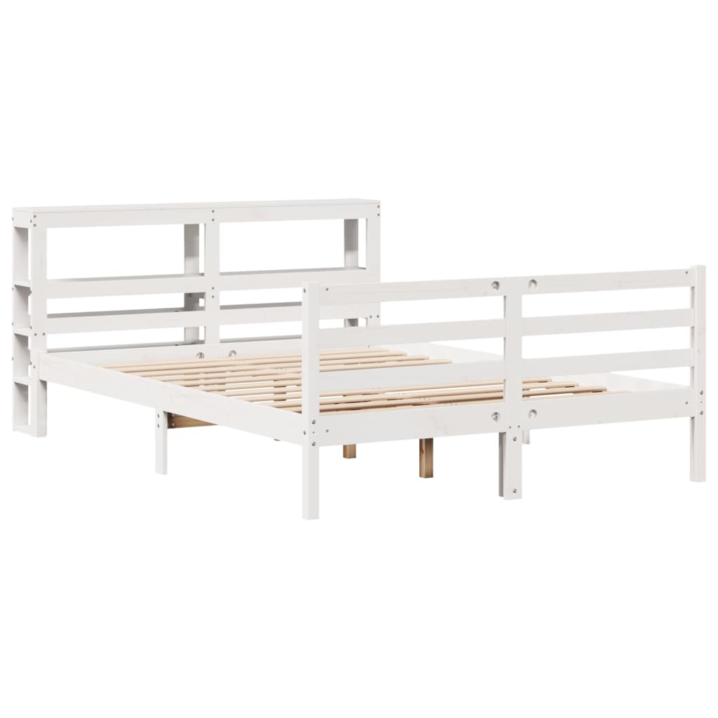 Bed Frame without Mattress White 120x200 cm Solid Wood Pine