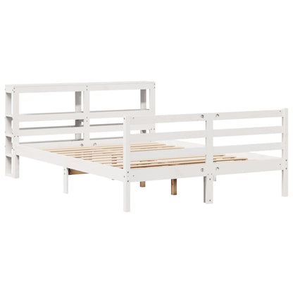 Bed Frame without Mattress White 120x200 cm Solid Wood Pine