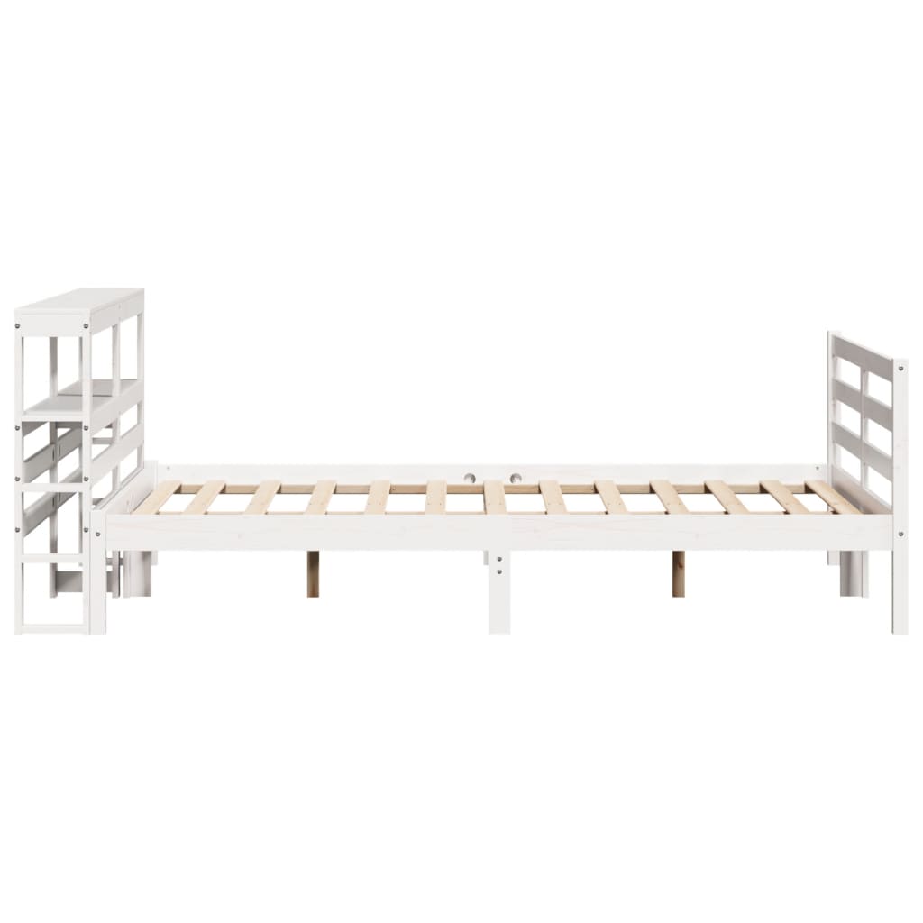 Bed Frame without Mattress White 120x200 cm Solid Wood Pine
