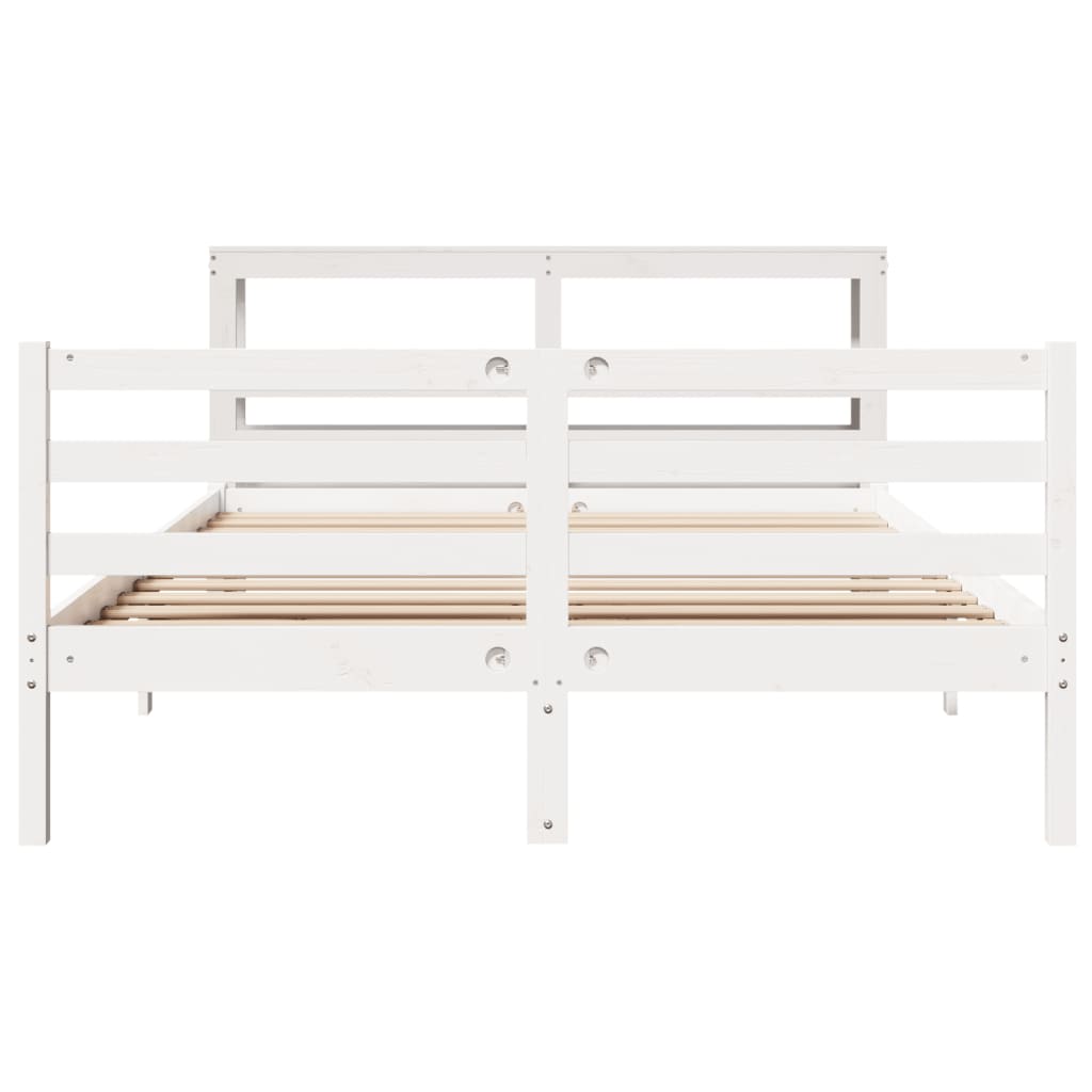 Bed Frame without Mattress White 160x200 cm Solid Wood Pine