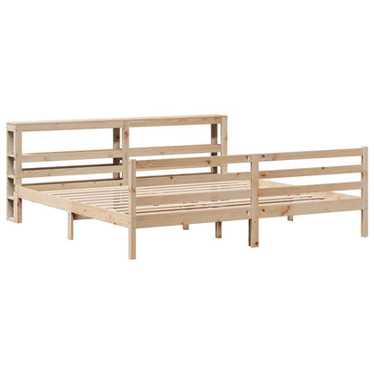 Bed Frame without Mattress 200x200 cm Solid Wood Pine