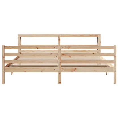Bed Frame without Mattress 200x200 cm Solid Wood Pine