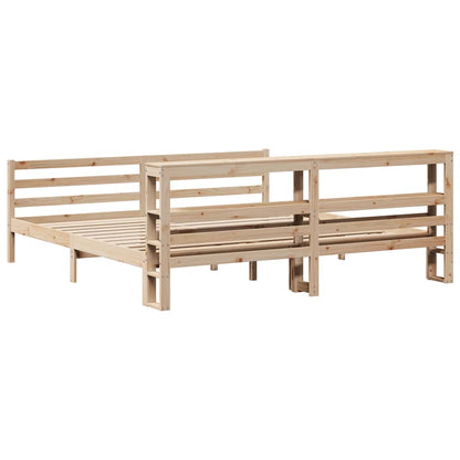 Bed Frame without Mattress 200x200 cm Solid Wood Pine