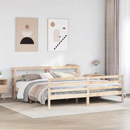 Bed Frame without Mattress 200x200 cm Solid Wood Pine
