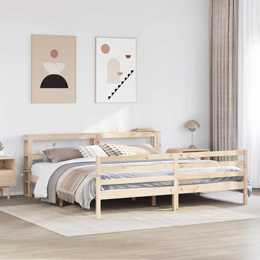 Bed Frame without Mattress 200x200 cm Solid Wood Pine