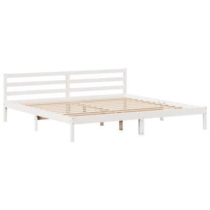 Bed Frame without Mattress White 200x200 cm Solid Wood Pine
