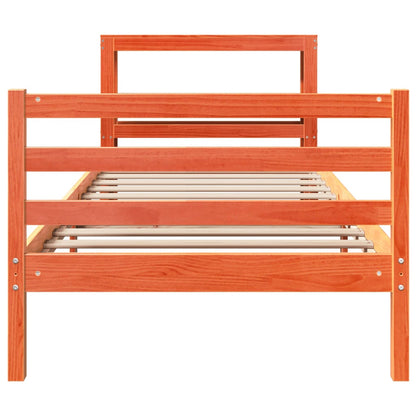 Bed Frame without Mattress Wax Brown 75x190 cm Small Single Solid Wood Pine