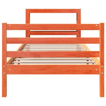 Bed Frame without Mattress Wax Brown 90x200 cm Solid Wood Pine