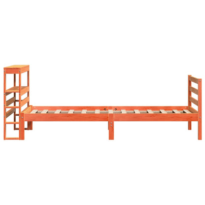 Bed Frame without Mattress Wax Brown 90x200 cm Solid Wood Pine