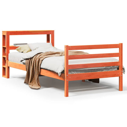 Bed Frame without Mattress Wax Brown 100x200 cm Solid Wood Pine
