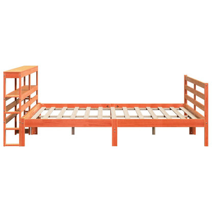 Bed Frame without Mattress Wax Brown 200x200 cm Solid Wood Pine