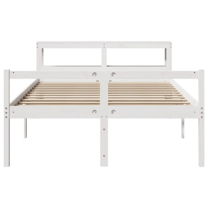 Senior Bed with Headboard without Mattress White 135x190 cm Double