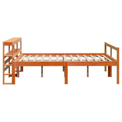 Bed Frame with Headboard without Mattress Wax Brown 160x200 cm