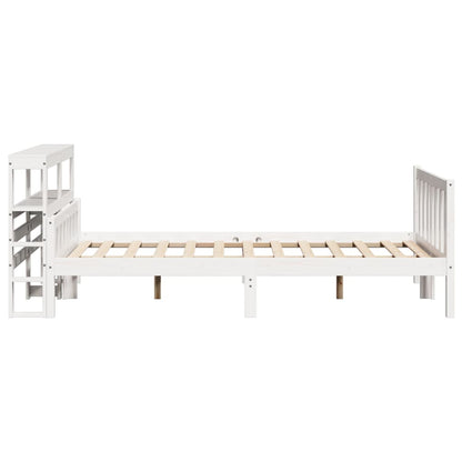 Bed Frame without Mattress White 150x200 cm King Size Solid Wood Pine