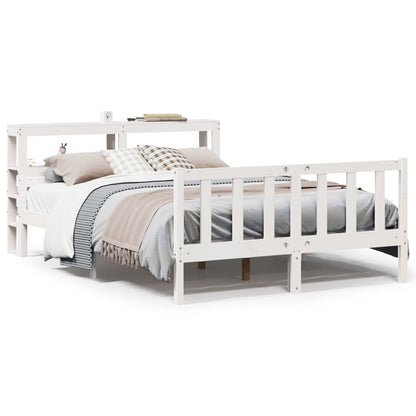 Bed Frame without Mattress White 160x200 cm Solid Wood Pine