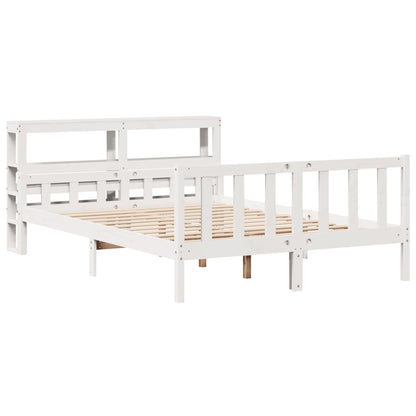 Bed Frame without Mattress White 160x200 cm Solid Wood Pine