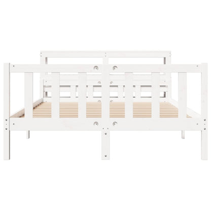 Bed Frame without Mattress White 160x200 cm Solid Wood Pine