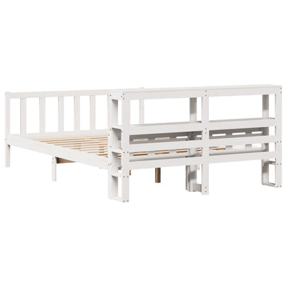 Bed Frame without Mattress White 160x200 cm Solid Wood Pine
