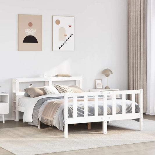 Bed Frame without Mattress White 160x200 cm Solid Wood Pine