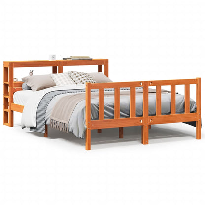Bed Frame with Headboard without Mattress Wax Brown 150x200 cm King Size