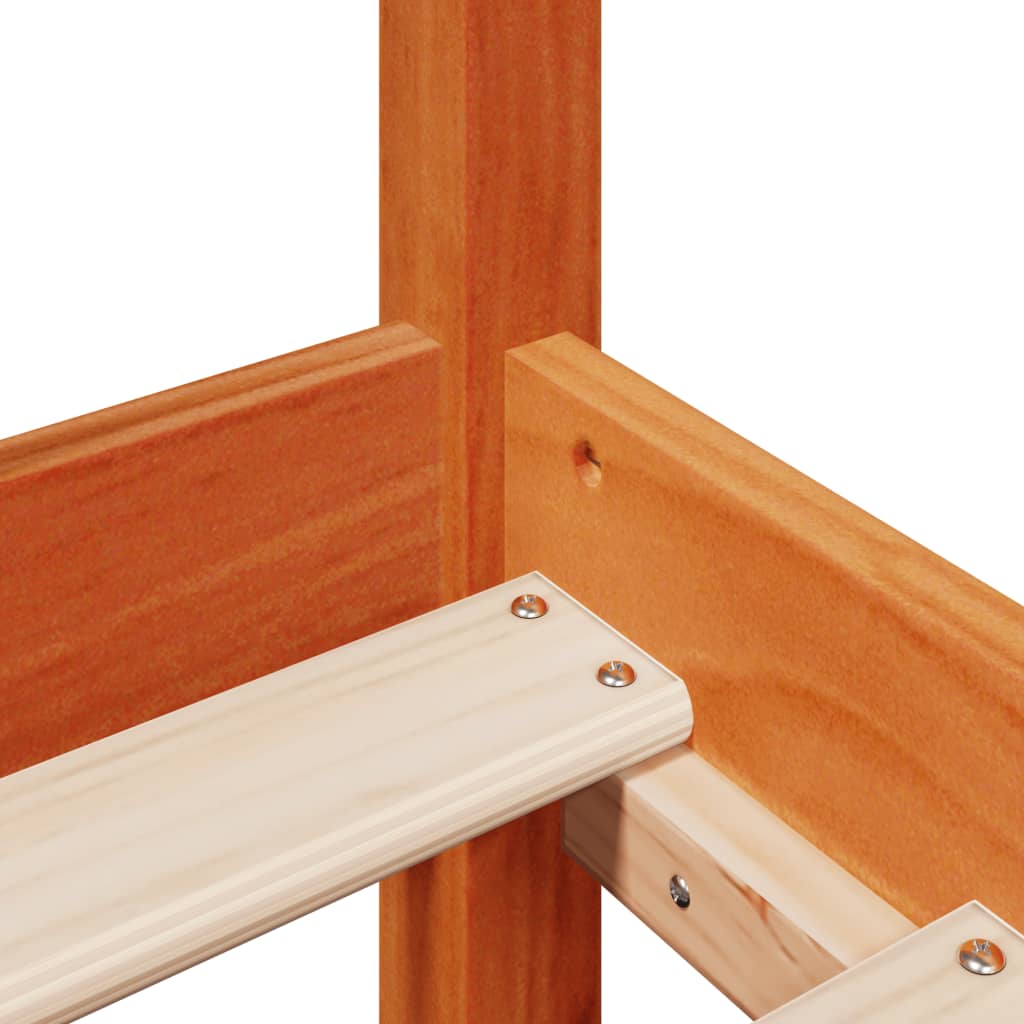 Bed Frame with Headboard without Mattress Wax Brown 150x200 cm King Size