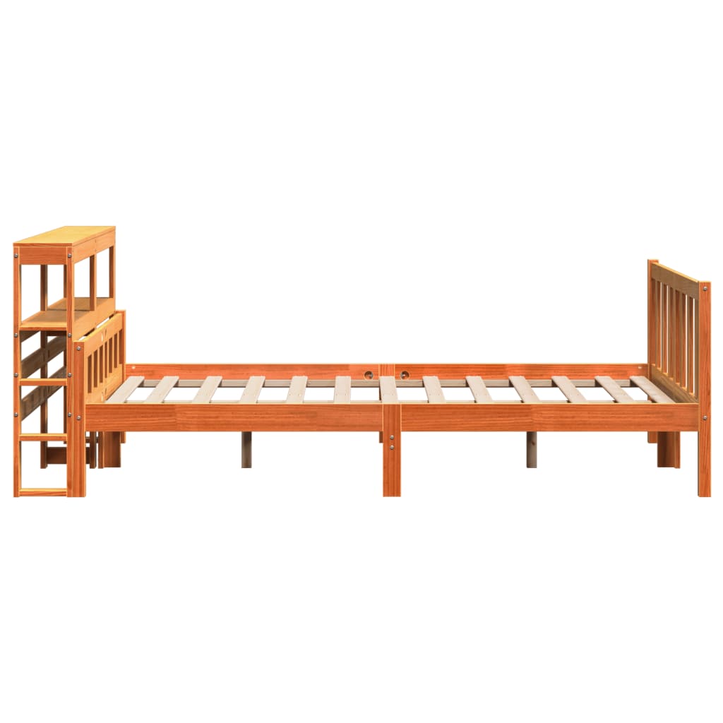 Bed Frame with Headboard without Mattress Wax Brown 160x200 cm