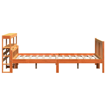Bed Frame with Headboard without Mattress Wax Brown 160x200 cm