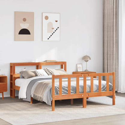 Bed Frame with Headboard without Mattress Wax Brown 160x200 cm