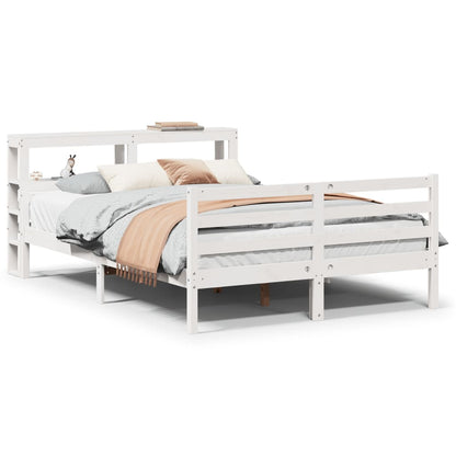 Bed Frame with Headboard without Mattress White 135x190 cm Double