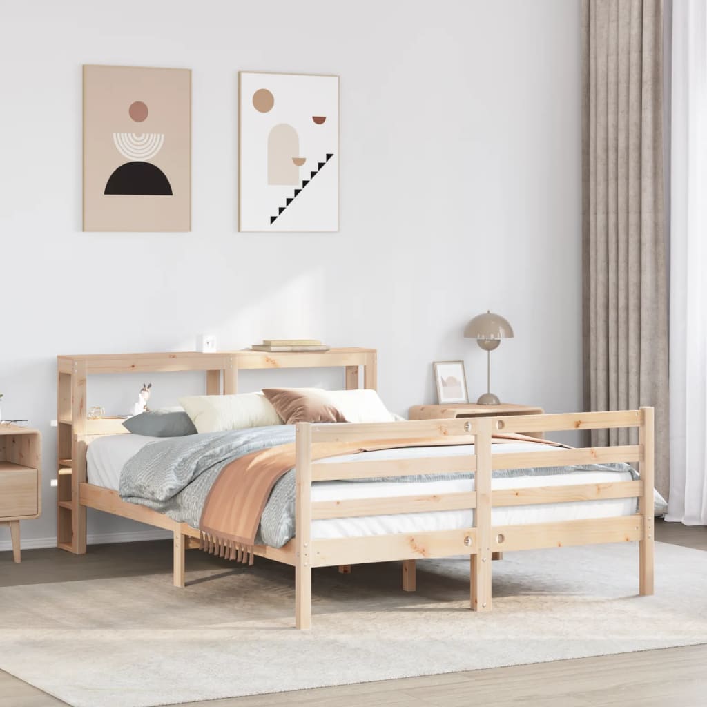 Bed Frame with Headboard without Mattress 140x190 cm